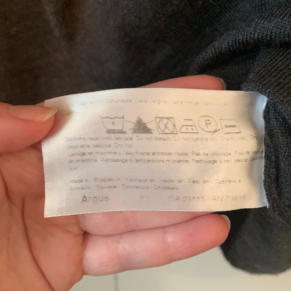 BOSS Hugo Boss Wool Blend Long Sleeve Dark Gray Polo Size Large - Picture 8 of 9